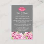 Lippenanwendungs-Anweisungen und Spitzen und Visitenkarte (Rückseite)