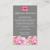 Lippenanwendungs-Anweisungen und Spitzen und Visitenkarte (Vorderseite)