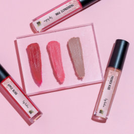 Lippenbalken mit Logo-Rose Gold Glitzer Tropfen Etiketten