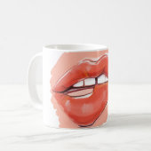 Lippenbeißen Kaffeetasse (Vorderseite Links)