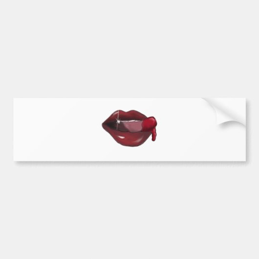 Lippenblut-Zahn-Glanz Autoaufkleber (Vorne)
