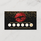 Lippenfarbe mit Gold Confetti und Hübsche Rote Lip Visitenkarte (Rückseite)