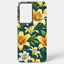 Lippenfarbiges Blume-Muster Samsung Galaxy Hülle