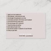 Lippenfüller Aftercare Instruction Business Card Visitenkarte (Rückseite)