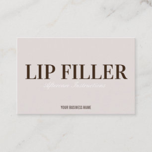 Lippenfüller Aftercare Instruction Business Card Visitenkarte