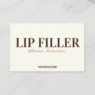 Lippenfüller Aftercare Instruction Business Card Visitenkarte