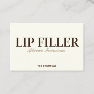 Lippenfüller Aftercare Instruction Business Card Visitenkarte