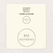 Lippenfüller Aftercare Instruction Business Card Visitenkarten (Außenseite Aufgefaltet)