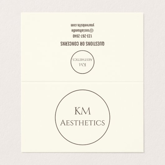 Lippenfüller Aftercare Instruction Business Card Visitenkarten (Außenseite Aufgefaltet)