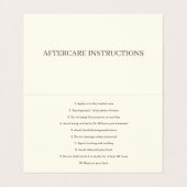 Lippenfüller Aftercare Instruction Business Card Visitenkarten (Innenseite Aufgefaltet)