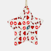 Lippenkuss-Chic Keramik Ornament (Rechts)