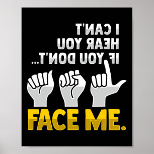 Lippenlesen Asl Handgeste Gebärdensprache Gehörlos Poster