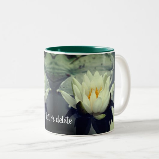 Lippenlilie Lotus Personalisiert Zweifarbige Tasse (VorderseiteRechts)