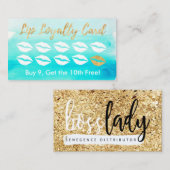 Lippenloyalitäts-Karte - aquamarin Treuekarte (Vorne/Hinten)