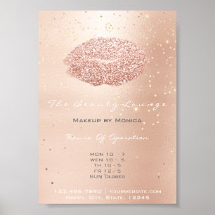 Lippenmake-upkünstler-Glitzer-Rosen-GoldConfetti Poster