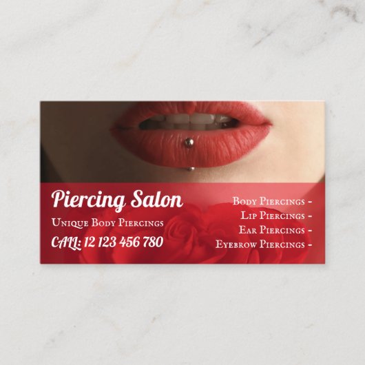 Lippenpiercings Visitenkarte (Vorderseite)