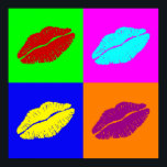 Lippenplakat Poster<br><div class="desc">Lipstick küsst auf Plakat Pop-Art</div>