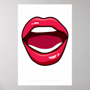 LippenRetro Pop-Kunst-Plakat-60er-70er   Zitat Poster