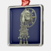 Lippenstecker des Vogelgottes Silbernes Ornament (Links)