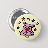 Lippenstift auf einem Schwein Button (Vorne & Hinten)