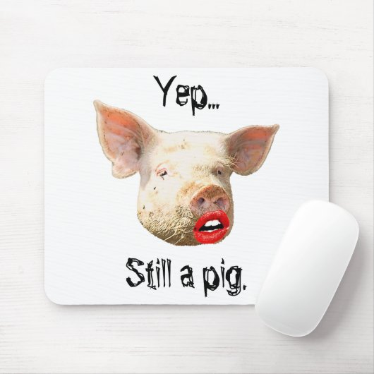 Lippenstift auf einem Schwein Mousepad (Mit Mouse)