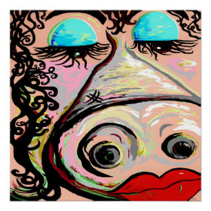 Lippenstift auf einem Schwein! Poster