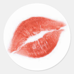 Lippenstift-Aufkleber Runder Aufkleber