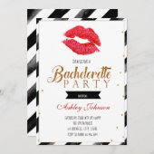 Lippenstift bachelorette Einladung (Vorne/Hinten)