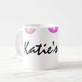 Lippenstift befleckte personalisierte Tasse