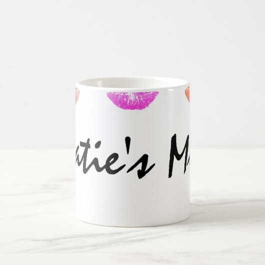 Lippenstift befleckte personalisierte Tasse (Mittel)