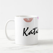Lippenstift befleckte personalisierte Tasse (Links)