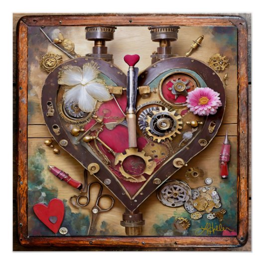 Lippenstift Blumen Herz Steampunk Serie Poster (Vorderseite)