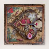 Lippenstift Blumen Herz Steampunk Serie Puzzle (Horizontal)