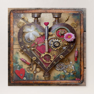 Lippenstift Blumen Herz Steampunk Serie Puzzle