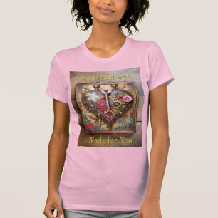 Lippenstift Blumen Herz Steampunk Serie T-Shirt