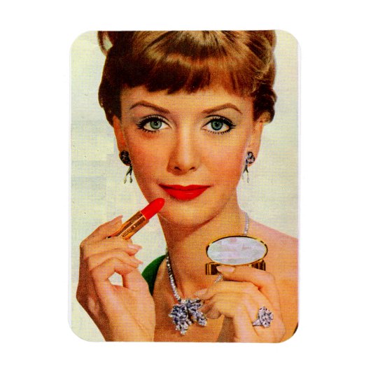 Lippenstift-Dame der 60er Jahre Magnet (Vertikal)