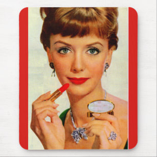 Lippenstift-Dame der 60er Jahre Mousepad