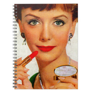 Lippenstift-Dame der 60er Jahre Notizblock