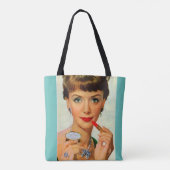 Lippenstift-Dame der 60er Jahre Tasche (Rückseite)
