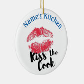 Lippenstift-Druck-Kuss der Koch RUND Keramikornament (Rechts)