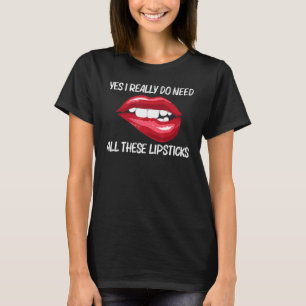 Lippenstift für Frauen Mädchen Lippen Beißen Rote  T-Shirt