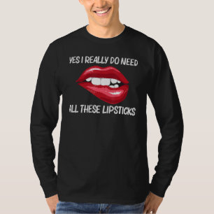 Lippenstift für Frauen Mädchen Lippen Beißen Rote T-Shirt