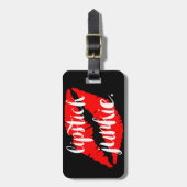 Lippenstift-Junkie-Gepäckanhänger Gepäckanhänger (Vorderseite vertikal)