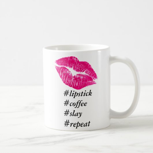 Lippenstift-Kaffee töten Wiederholungs-Tasse Kaffeetasse (Rechts)