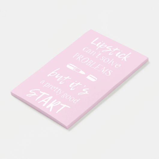 Lippenstift kann Probleme nicht lösen Post-it Klebezettel (angewinkelt)