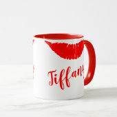 Lippenstift-Kennzeichen Ihr Name Tasse (VorderseiteRechts)