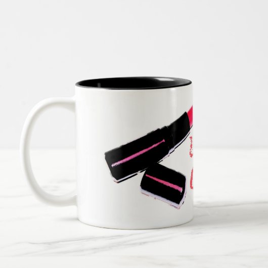 Lippenstift-Kommando-Tasse Zweifarbige Tasse (Links)