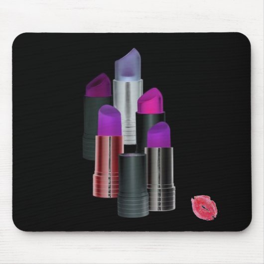 Lippenstift-Kunst versiegelt mit einem Kuss… Mousepad (Vorne)