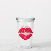 Lippenstift-Kuss Acryltrinkbecher (Rückseite)