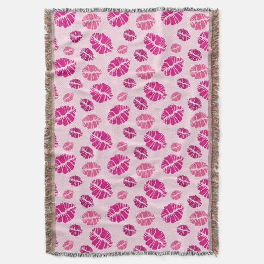 Lippenstift-Kuss-Form-Druck-Muster Decke (Vorderseite Vertikal)